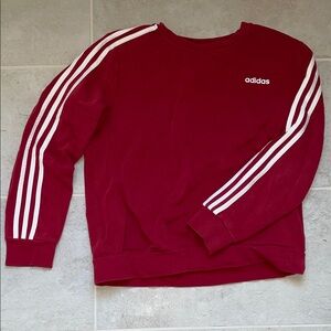 Adidas Burgundy Crewneck with White Accents